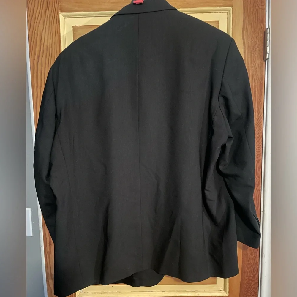 Men’s Classic Black Suit,Pronto Uomo 100% Wool, 54 Regular Jacket, 50 waist pant